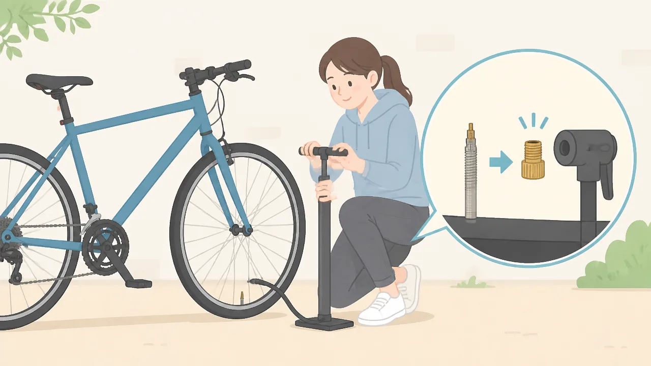 クロスバイクの空気の入れ方｜普通の空気入れを使う手順と注意点