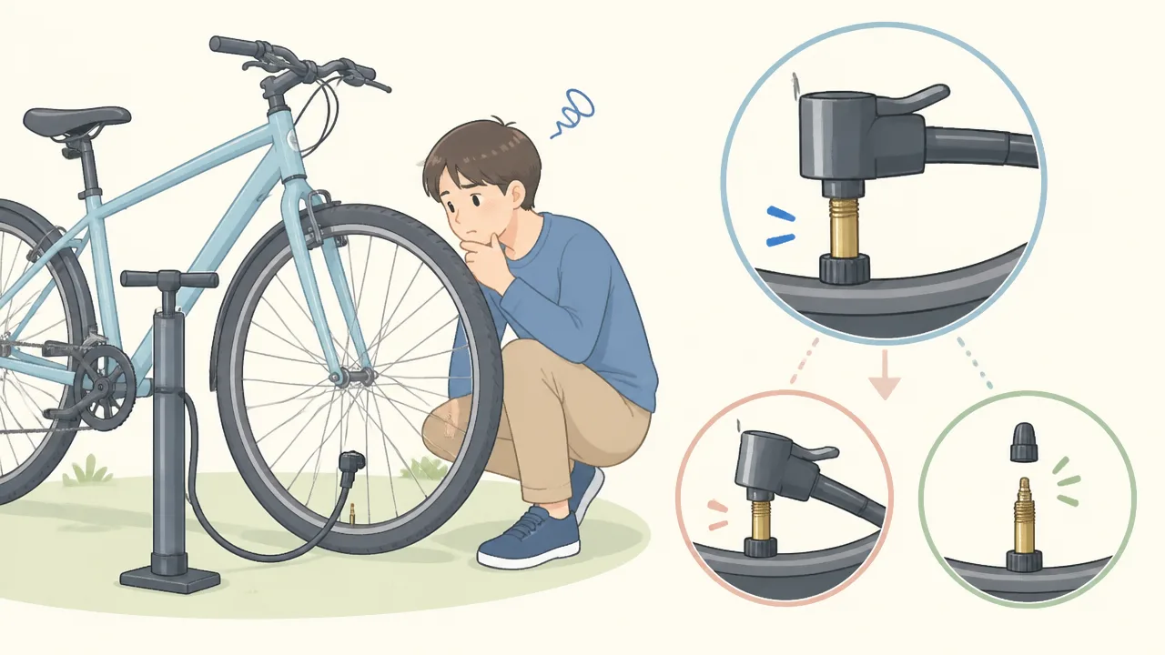 クロスバイクの空気の入れ方｜普通の空気入れを使う手順と注意点